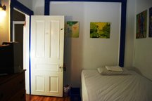 Hostel room.