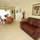 Wood Dining Table w/Hutch and 8 Leather Padded Seats