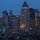 Nighttime view from living room windows.