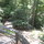 Meditation platform nestled at edge of woods below guest suite deck