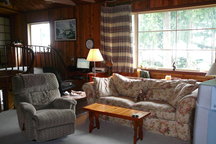 Furnished living room and bedroom