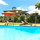 The large pool with view of the house