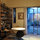 kitchen area with view of entry courtyard and patio area.