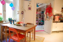 Cool and colourful designer's nest